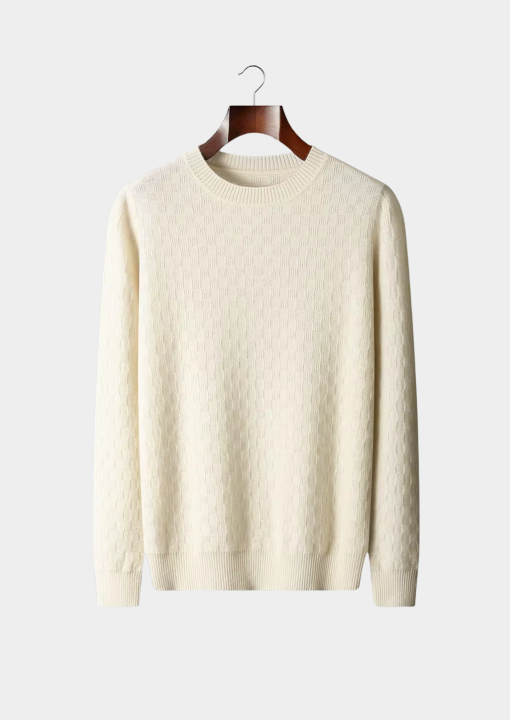 PREMIUM CASHMERE TEXTURED CREWNECK