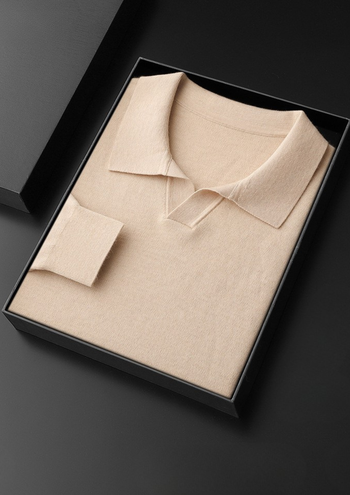 PREMIUM CASHMERE BUTTONLESS SWEATER POLO