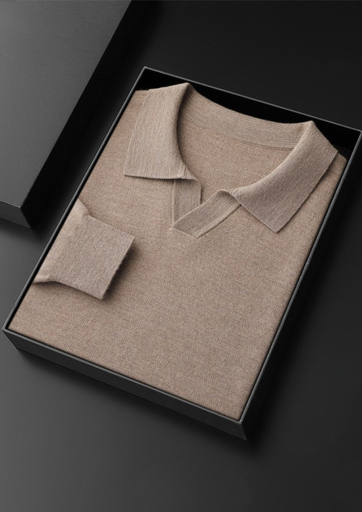 PREMIUM CASHMERE BUTTONLESS SWEATER POLO
